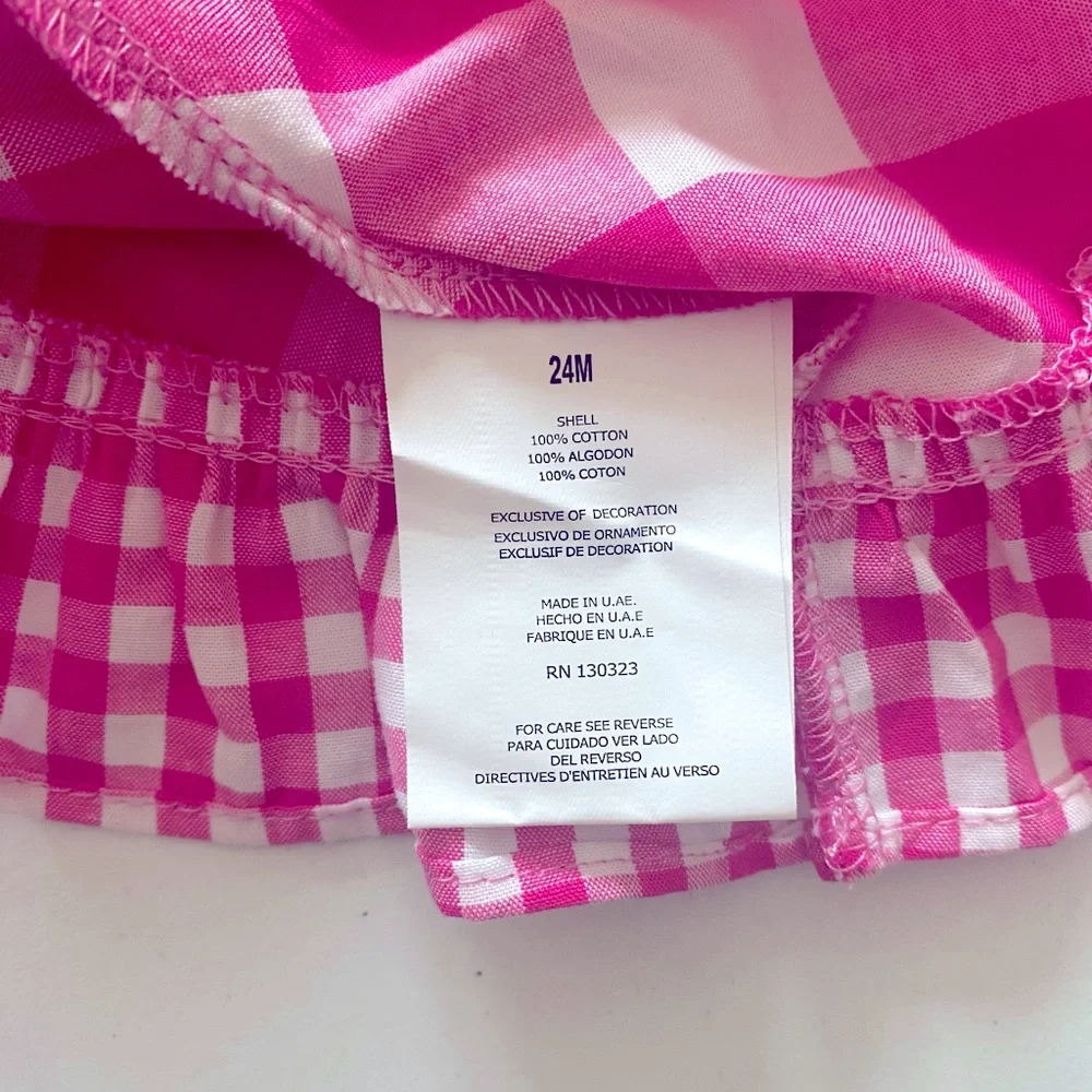 Baby Girl  Q Pink Checkered Tunic Dress Size 24M